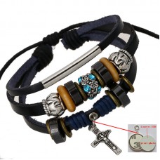 sublimation Weave bracelet for women tree cross moon cowhide bracelets thermal transfer printing diy Knitted jewelry print photo 6styles