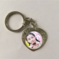 blank retro key chains for sublimation love heart key ring jewelry thermal transfer printing diy blank Customized supplies