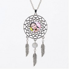 blank necklaces pendants for sublimation fashion dream catcher Feather necklace pendant for women private custom diy gifts