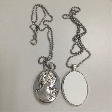 blank necklace pendant for sublimation fashion thermal dye sublimation Goddess head jewelry customizable diy supplies B1571