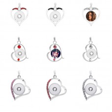 dye sublimation necklace pendant for women heart shape button necklaces pendants hot transfer printing blank jewelry accessory