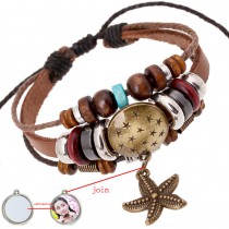 bracelet for sublimation cowhide knitted diy retro vintage charm bracelets jewelry blank custom consumables material 