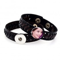 sublimation button rope bracelet  leather bracelet bbrs078