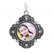 dye sublimation blank button necklace pendant for woman wing pendants hot transfer printing love jewelry accessory