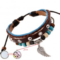 bracelet for sublimation cowhide knitted diy retro vintage charm bracelets jewelry blank custom consumables material 