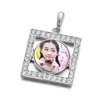 sublimation necklaces pendants for women button necklace pendant hot transfer printing blank material custom gifts