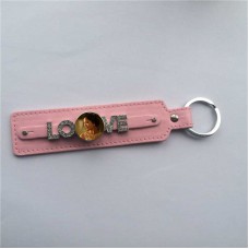 sublimation blank pink leather key chain hot transfer printing keychains jewelry for sublimation material new style