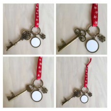 sublimation santa claus key christmas wine opener keychains with red snow rope hot transfer printing blank material 