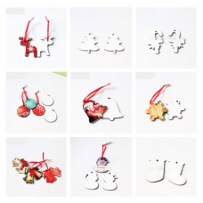 sublimation christmas ornaments mdf blank christmas decorations christmas tree santa Claus elk heat Transfer printing blank consumable DIY gift