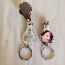 sublimation nail cutters metal keychains bottle opener