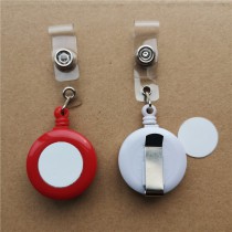 sublimation blank plastic retractable  badge reels