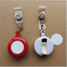 sublimation blank plastic retractable  badge reels