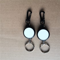 sublimation blank plastic retractable  badge key ring chain