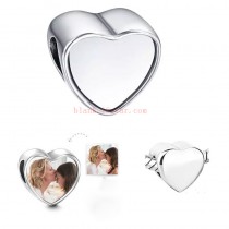 sublimation blank heart photo bead charms