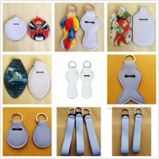 sublimation blank keychains neoprene lipstick set key ring hot transfer two sides can printed consumables diy gifts