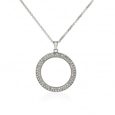 sublimation two row zircon round necklace pendant for women  25*25mm hot style