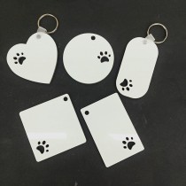 blank sublimation paw print MDF key chain dye sublimation keychains personality gift wholesales