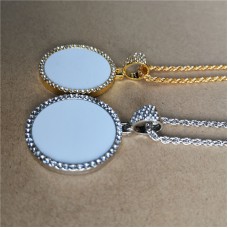 sublimation big small round  high quality zircon necklace pendant for women