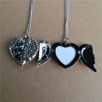 sublimation wings locket  necklace pendant and keychains