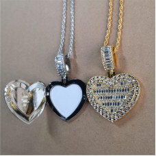 sublimation heart locket  high quality necklace pendant