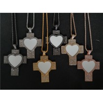 sublimation cross necklace pendant