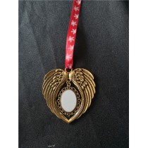 sublimation christmas antique gold wings ornament