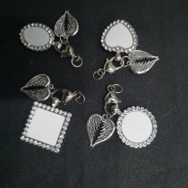 sublimation blank Photo memory charms with zircon with wings