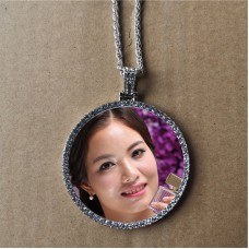 sublimation big small round  high quality zircon necklace pendant for women