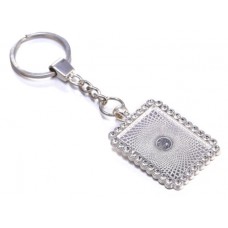 sublimation blank  rectangle  keychains key ring with zircon