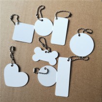 sublimation blank Aluminum keychains with bead chains