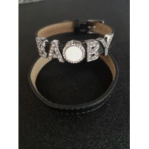 sublimation blank  baby nana mama papa leather bracelet bangles