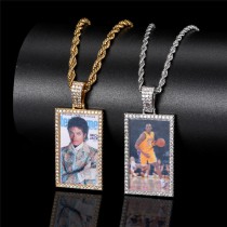 sublimation rectangle high quality necklace pendant