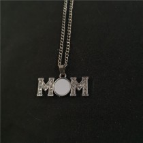 sublimation mom necklace pendant with stainless steel chain