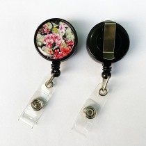 sublimation blank plastic retractable  badge reels