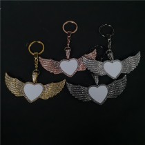 sublimation blank big heart wing wings keychain keychains