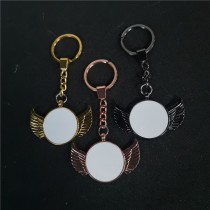 sublimation blank round wing wings keychain