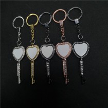 sublimation blank key heart  keychain