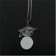 sublimation blank graduation hat necklaces pendants