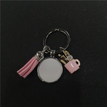 sublimation pen container keychains  key ring with tassel for Teacher's Day