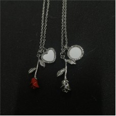 sublimation rose flower mom necklace pendant  necklaces pendants