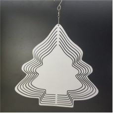 sublimation blank aluminum wind ornaments-christmas tree 250mm and 200mm