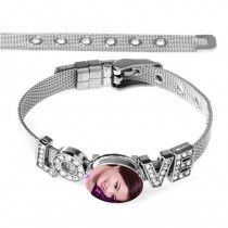 sublimation blank mom button diy stainless steel bracelets bangles-8MM