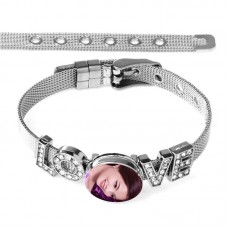 sublimation blank mom button diy stainless steel bracelets bangles-8MM