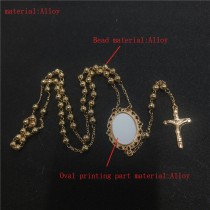 sublimation blank cross metal alloy  bead necklace