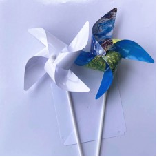 sublimation blank  PET paper  plastics windmill -hot style four leaves style  two sided printing