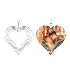 sublimation blank aluminum wind ornaments-heart 250mm and 200mm