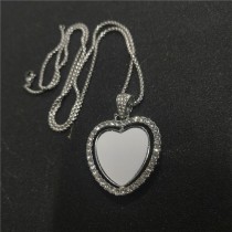 sublimation small heart necklace pendant printing size:25MM  two sided printing and can rotate