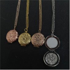 sublimation round locket necklace pendant