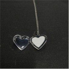 sublimation heart locket necklace pendant Both sides are smooth