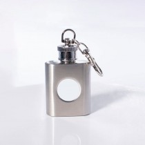 sublimation stainless Steel mini hip flask Keychain